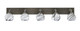 Toltec Lighting - 1775-GPDW-4109 - Five Light Bath Bar - Oxbridge - Graphite & Painted Distressed Wood-look Metal