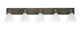 Toltec Lighting - 1775-GPDW-4761 - Five Light Bathroom Lighting - Oxbridge - Graphite & Painted Distressed Wood-look