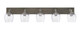 Toltec Lighting - 1775-GPDW-4812 - Five Light Bath Bar - Oxbridge - Graphite & Painted Distressed Wood-look Metal