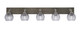Toltec Lighting - 1775-GPDW-5112 - Five Light Bath Bar - Oxbridge - Graphite & Painted Distressed Wood-look Metal