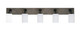Toltec Lighting - 1775-MBDW-310 - Five Light Bath Bar - Oxbridge - Matte Black & Painted Distressed Wood-look Metal
