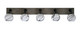 Toltec Lighting - 1775-MBDW-4109 - Five Light Bath Bar - Oxbridge - Matte Black & Painted Distressed Wood-look Metal