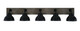 Toltec Lighting - 1775-MBDW-427-MB - Five Light Bath Bar - Oxbridge - Matte Black & Painted Distressed Wood-look Metal