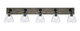 Toltec Lighting - 1775-MBDW-4760 - Five Light Bath Bar - Oxbridge - Matte Black & Painted Distressed Wood-look Metal