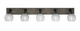 Toltec Lighting - 1775-MBDW-5110 - Five Light Bath Bar - Oxbridge - Matte Black & Painted Distressed Wood-look Metal
