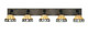 Toltec Lighting - 1775-MBDW-9405 - Five Light Bath Bar - Oxbridge - Matte Black & Painted Distressed Wood-look Metal