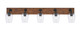 Toltec Lighting - 1775-MBWG-210 - Five Light Bath Bar - Oxbridge - Matte Black & Painted Wood-look Metal