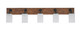 Toltec Lighting - 1775-MBWG-3001 - Five Light Bath Bar - Oxbridge - Matte Black & Painted Wood-look Metal