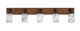 Toltec Lighting - 1775-MBWG-3009 - Five Light Bath Bar - Oxbridge - Matte Black & Painted Wood-look Metal