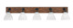 Toltec Lighting - 1775-MBWG-4761 - Five Light Bath Bar - Oxbridge - Matte Black & Painted Wood-look Metal