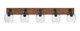 Toltec Lighting - 1775-MBWG-4812 - Five Light Bathroom Lighting - Oxbridge - Matte Black & Painted Wood-look