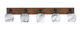 Toltec Lighting - 1775-MBWG-4819 - Five Light Bath Bar - Oxbridge - Matte Black & Painted Wood-look Metal