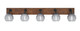 Toltec Lighting - 1775-MBWG-5110 - Five Light Bath Bar - Oxbridge - Matte Black & Painted Wood-look Metal