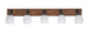 Toltec Lighting - 1775-MBWG-615 - Five Light Bathroom Lighting - Oxbridge - Matte Black & Painted Wood-look