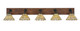 Toltec Lighting - 1775-MBWG-9415 - Five Light Bath Bar - Oxbridge - Matte Black & Painted Wood-look Metal