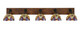 Toltec Lighting - 1775-MBWG-9445 - Five Light Bathroom Lighting - Oxbridge - Matte Black & Painted Wood-look