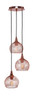 Toltec Lighting - 1816-CP-1802-AT14 - Three Light Cluster Pendalier - Plexus - Copper