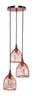 Toltec Lighting - 1818-CP-1803-AT14 - Three Light Cluster Pendalier - Plexus - Copper