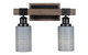 Toltec Lighting - 1842-MBDW-4062 - Two Light Bath Bar - Tacoma - Matte Black & Painted Distressed Wood-look Metal