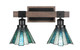 Toltec Lighting - 1842-MBDW-9325 - Two Light Bath Bar - Tacoma - Matte Black & Painted Distressed Wood-look Metal