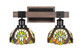 Toltec Lighting - 1842-MBDW-9945 - Two Light Bath Bar - Tacoma - Matte Black & Painted Distressed Wood-look Metal
