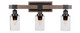 Toltec Lighting - 1843-MBDW-300 - Three Light Bath Bar - Tacoma - Matte Black & Painted Distressed Wood-look Metal
