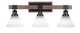 Toltec Lighting - 1843-MBDW-312 - Three Light Bath Bar - Tacoma - Matte Black & Painted Distressed Wood-look Metal