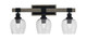 Toltec Lighting - 1843-MBDW-4812 - Three Light Bath Bar - Tacoma - Matte Black & Painted Distressed Wood-look Metal Toltec Lighting - 1843-MBDW-4812 - Three Light Bath Bar - Tacoma - Matte Black & Painted Distressed Wood-look Metal