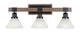 Toltec Lighting - 1843-MBDW-7145 - Three Light Bath Bar - Tacoma - Matte Black & Painted Distressed Wood-look Metal