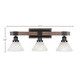 Tacoma Three Light Bathroom Lighting (1843-MBDW-7145)