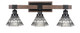 Toltec Lighting - 1843-MBDW-9105 - Three Light Bathroom Lighting - Tacoma - Matte Black & Painted Distressed Wood-look