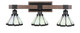 Toltec Lighting - 1843-MBDW-9125 - Three Light Bath Bar - Tacoma - Matte Black & Painted Distressed Wood-look Metal