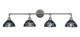 Toltec Lighting - 184-AS-9955 - Four Light Bath Bar - Vintage - Aged Silver