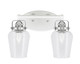 Toltec Lighting - 1932-WHBN-210 - Two Light Bath Bar - Easton - White & Brushed Nickel