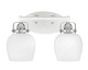 Toltec Lighting - 1932-WHBN-4811 - Two Light Bath Bar - Easton - White & Brushed Nickel