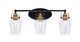 Toltec Lighting - 1933-MBBR-210 - Three Light Bath Bar - Easton - Matte Black & Brass