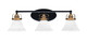 Toltec Lighting - 1933-MBBR-311 - Three Light Bath Bar - Easton - Matte Black & Brass