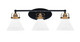 Toltec Lighting - 1933-MBBR-312 - Three Light Bath Bar - Easton - Matte Black & Brass