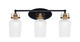 Toltec Lighting - 1933-MBBR-4250 - Three Light Bath Bar - Easton - Matte Black & Brass