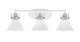 Toltec Lighting - 1933-WHBN-312 - Three Light Bath Bar - Easton - White & Brushed Nickel
