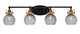 Toltec Lighting - 1934-MBBR-5112 - Four Light Bath Bar - Easton - Matte Black & Brass