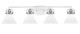 Toltec Lighting - 1934-WHBN-312 - Four Light Bath Bar - Easton - White & Brushed Nickel