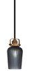 Toltec Lighting - 1941-MBBR-4252 - One Light Mini Pendant - Easton - Matte Black & Brass