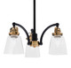 Toltec Lighting - 1943-MBBR-461 - Three Light Chandelier - Easton - Matte Black & Brass