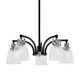 Toltec Lighting - 1945-MBBN-461 - Five Light Chandelier - Easton - Matte Black & Brushed Nickel