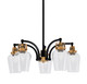 Toltec Lighting - 1945-MBBR-210 - Five Light Chandelier - Easton - Matte Black & Brass