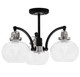Toltec Lighting - 1947-MBBN-202 - Three Light Semi-Flush Mount - Easton - Matte Black & Brushed Nickel