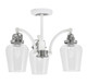 Toltec Lighting - 1947-WHBN-210 - Three Light Semi-Flush Mount - Easton - White & Brushed Nickel