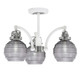 Toltec Lighting - 1947-WHBN-5112 - Three Light Semi-Flush Mount - Easton - White & Brushed Nickel