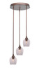 Toltec Lighting - 2143-BRZ-4812 - Three Light Cluster Pendalier - Empire - Bronze